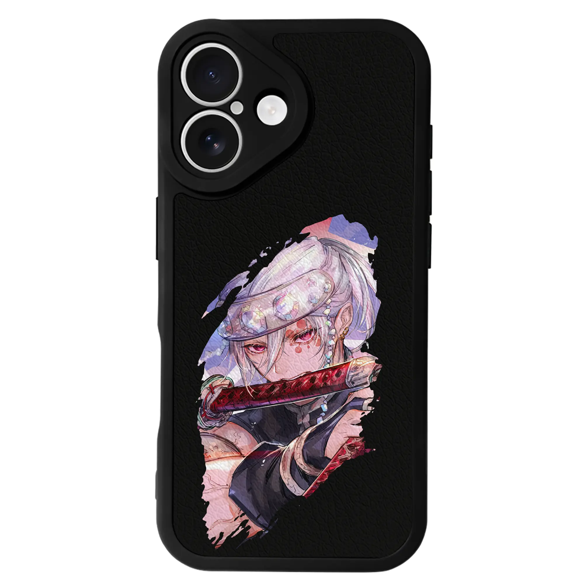 鬼滅の刃 グッズ,宇髄 天元 - IPhone 16シリーズ対応 ・ シリコンスマホケース ・ レザー調 ・ 高精度フィット ・ 耐衝撃 ・ ワイヤレス充電対応 ・ 精密カット